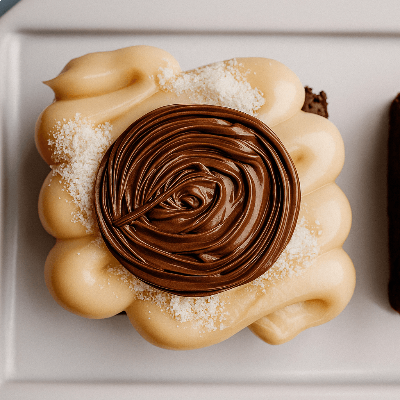 Brownie confeitado Ninho e Nutella